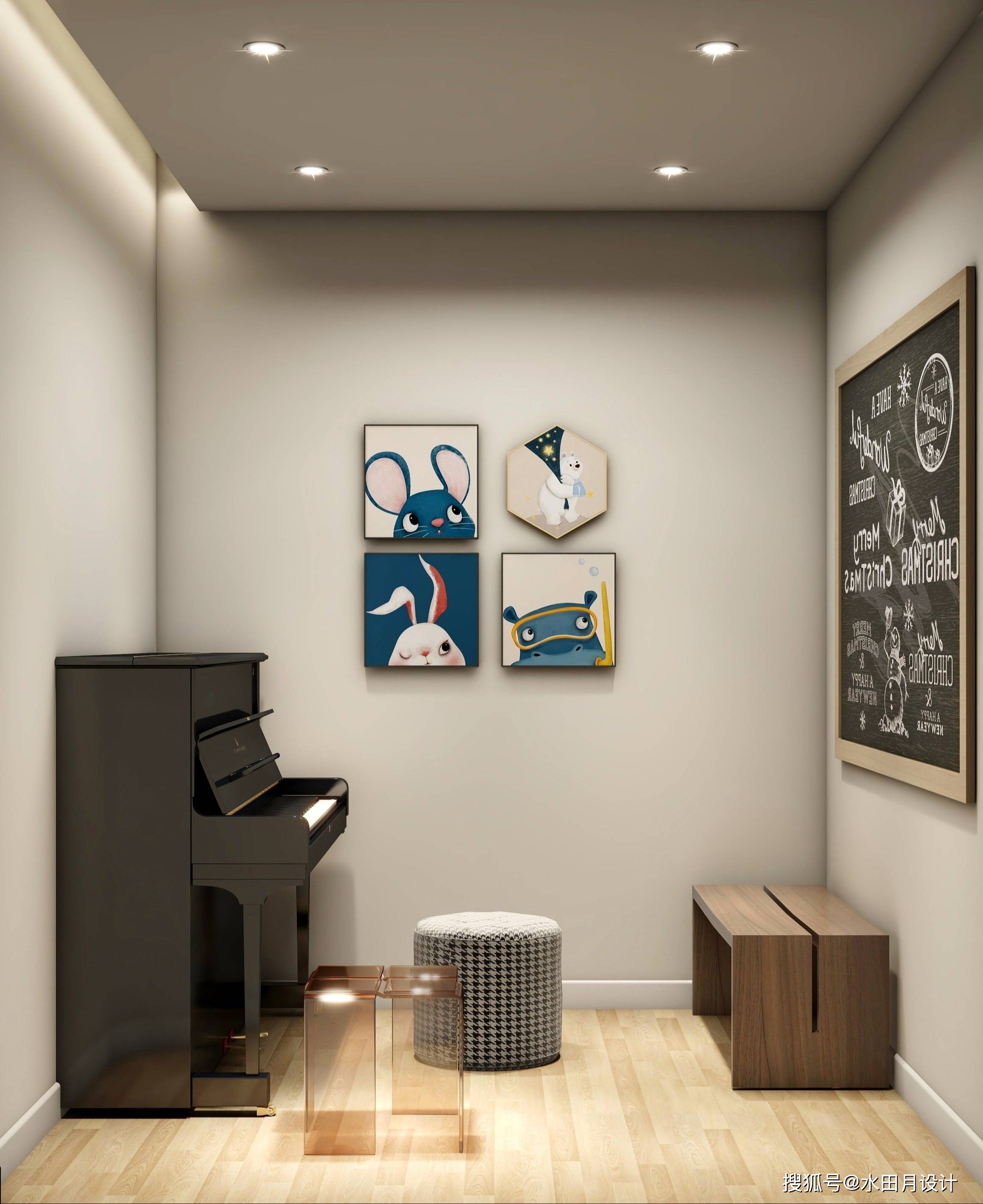 现代简约原木风钢琴培训机构设计