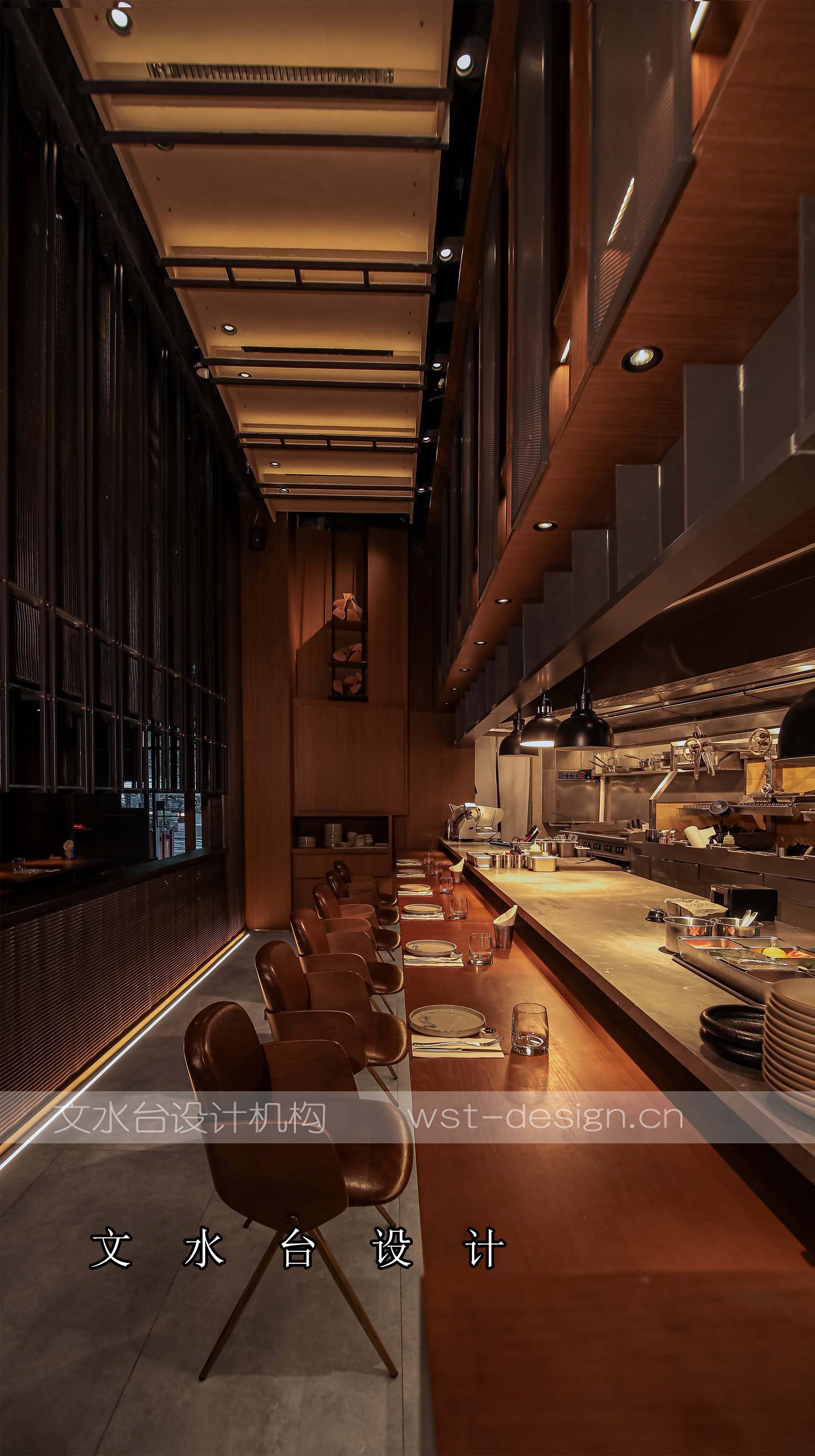 深圳卓悦中心the eating table餐厅hot charcoal餐厅室内设计-文水台