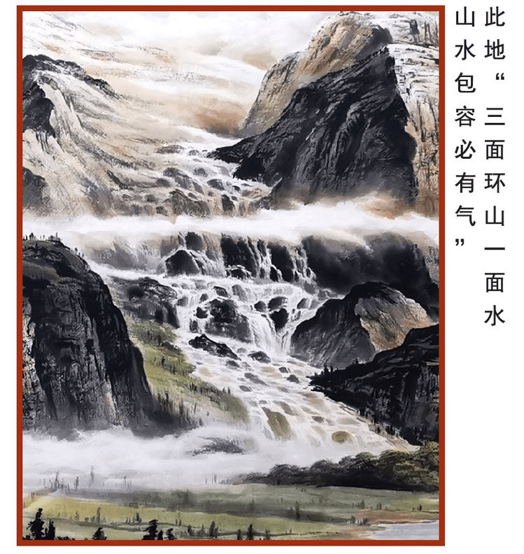 钟山石山水国画 《万里江山千古秀》