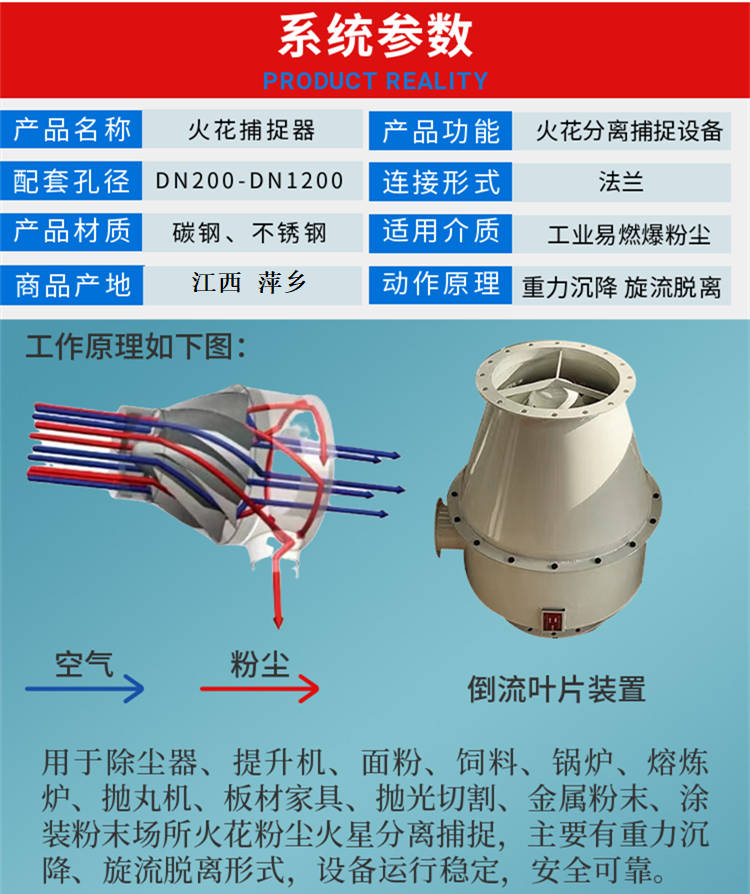 管道火花捕集器内部结构与工作原理_火星_碰撞_叶片
