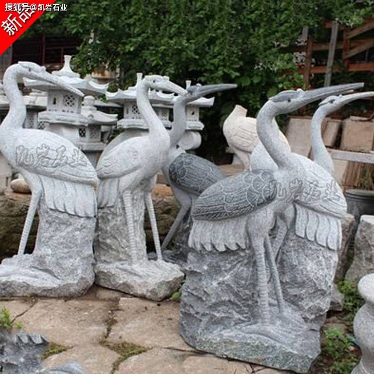 石雕鹤仙鹤造型图集赏析_雕塑_岩石_寿命