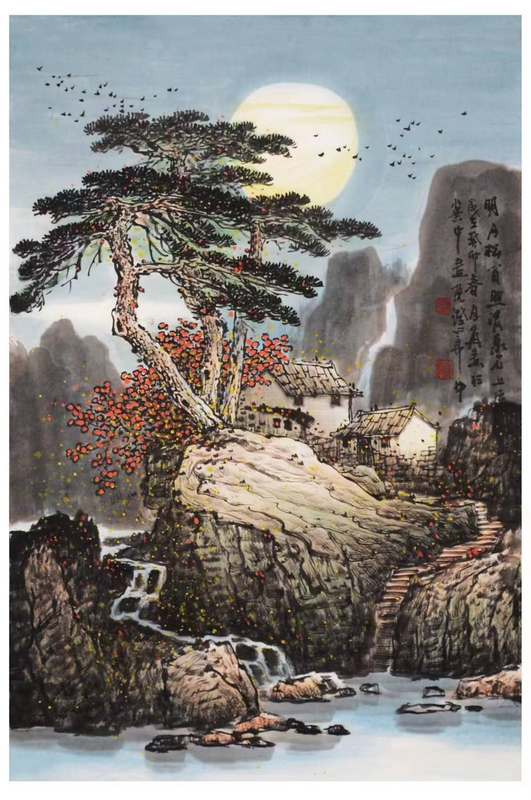 张月岗作品赏析,国家一级美术师现代山水画家张月岗画家简介