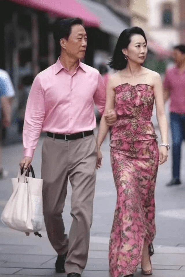 成都太古里再现"牵手模仿秀",这些情侣都是清一色的老干部与年轻妻子