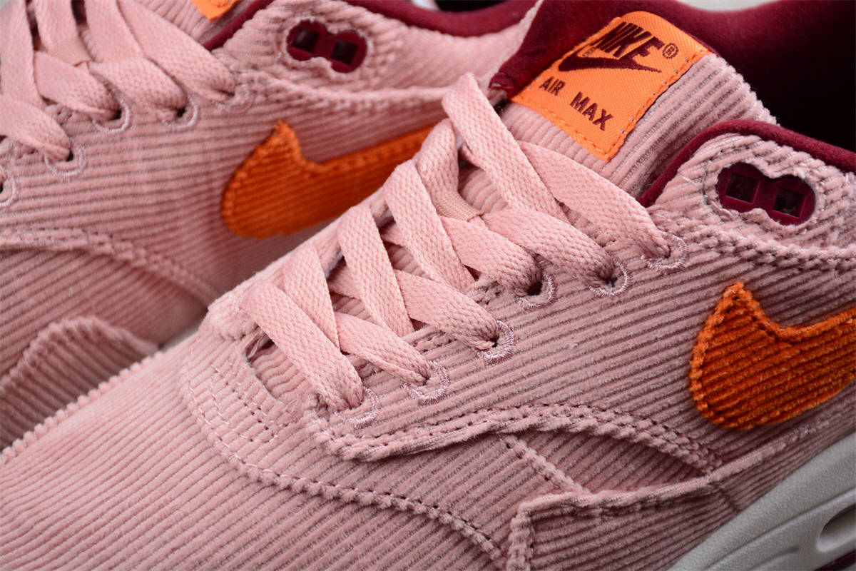 耐克nile air max 1 prm coral stardust 灯芯绒粉半掌气垫复古跑步鞋