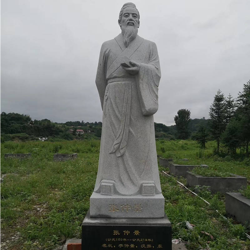 户外石雕人物雕像中式花岗岩名人张仲景李时珍雕塑摆件_形象_古代