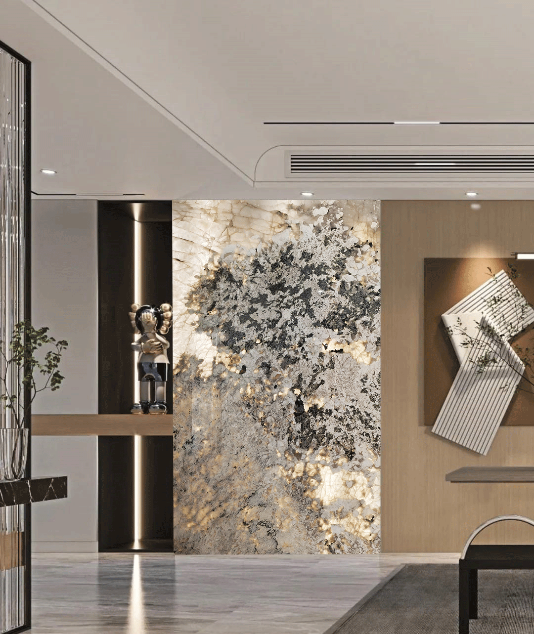 家居的点睛之笔,潘多拉奢石背景墙如何成为现代家装的王者?