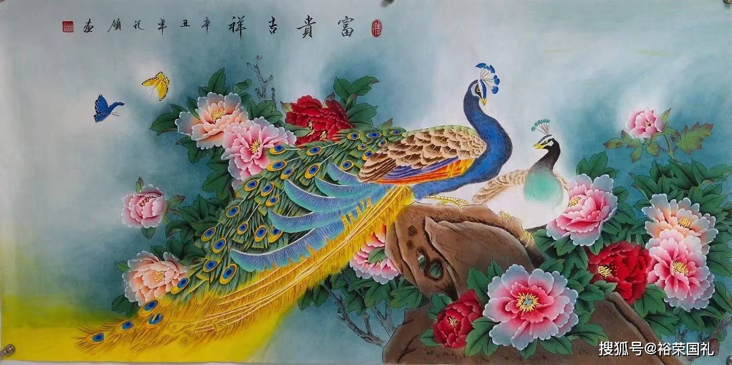 胡记领老师国画作品色彩典雅，写意画笔墨奔放_手机搜狐网