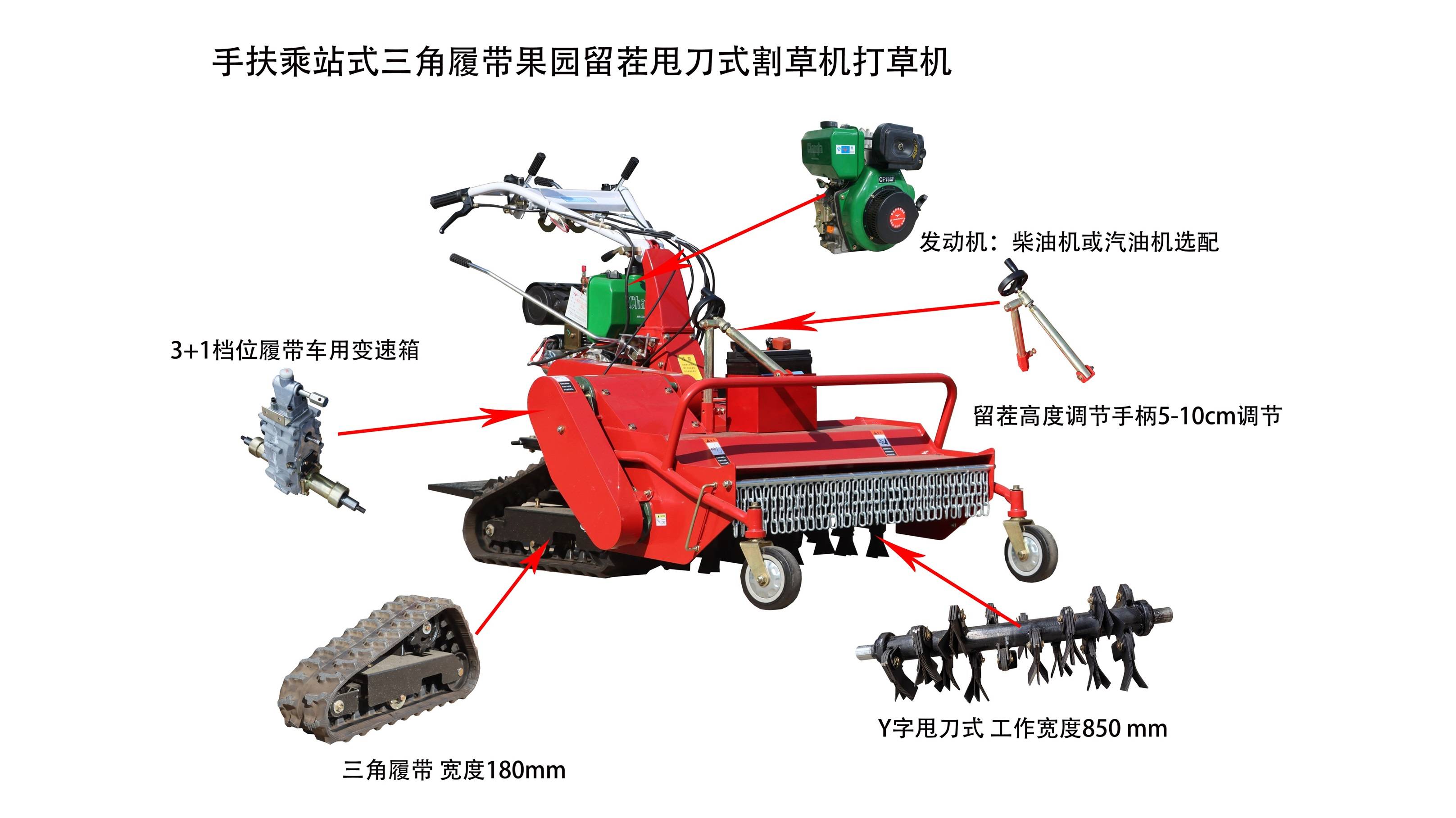 手扶履带自走式留茬割草机适合山地果园吗?_作业_因为_操作