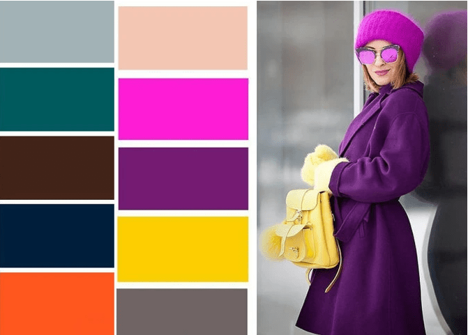 紫色同类色图片