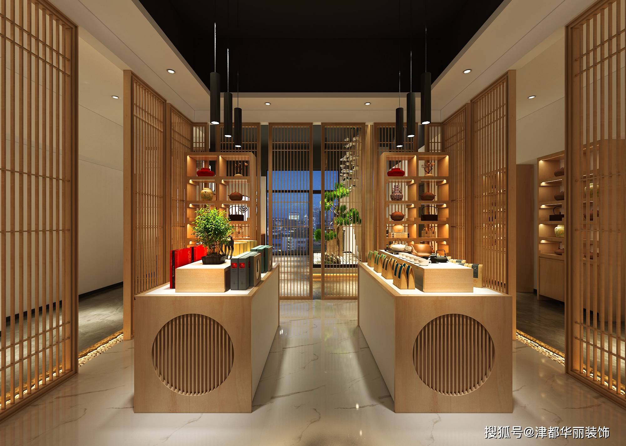 银川装修公司|津都华丽|银川九江茶楼设计装修方案鉴赏_空间_气质