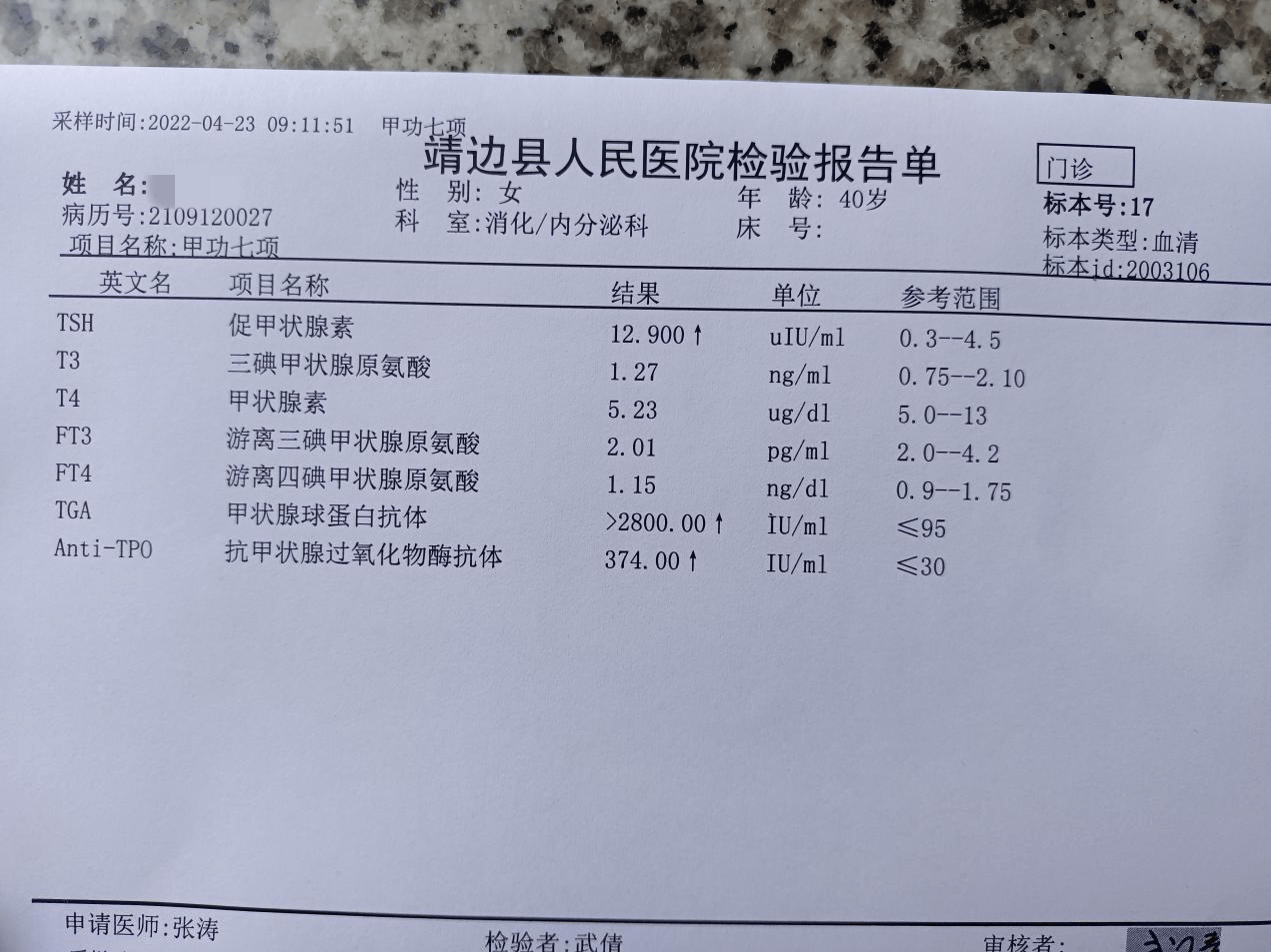 甲状腺球蛋白抗体高图片