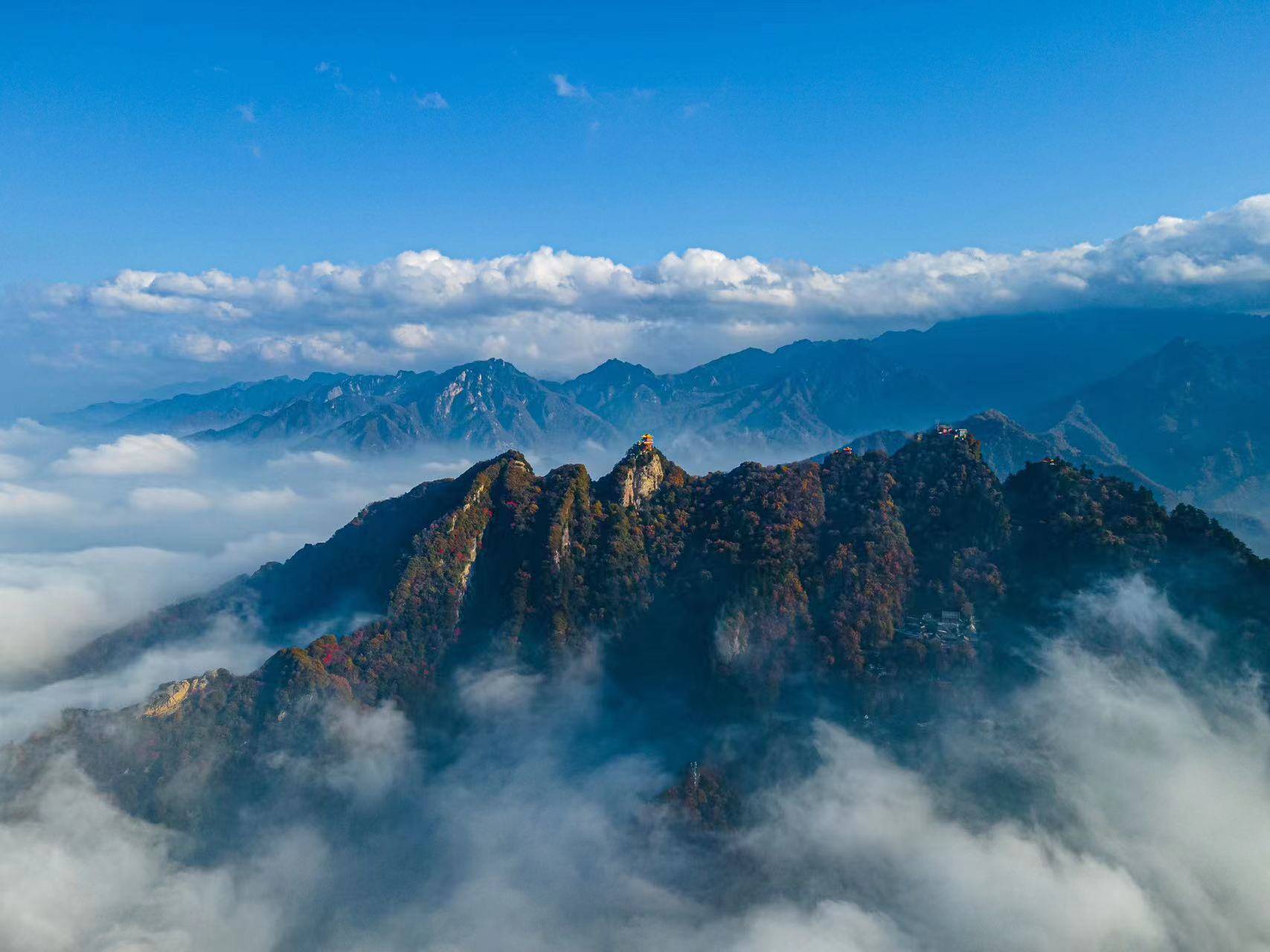 秋意正浓书画摄影爱好者 相约南五台共绘醉美秋景_终南山_云海_大自然