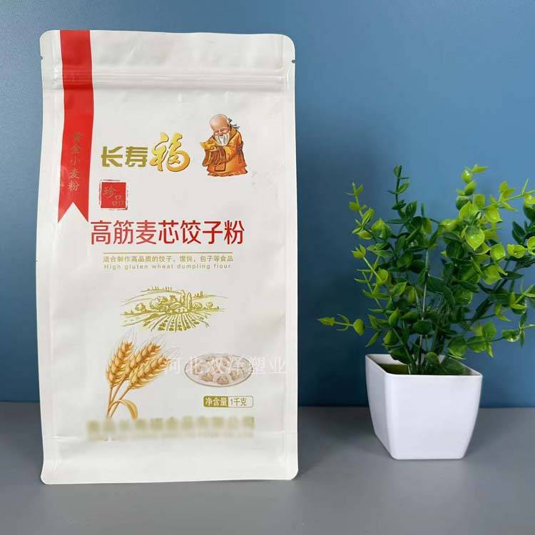 面粉包装袋四边封面粉手提袋用塑料复合包装袋的好处是什么?