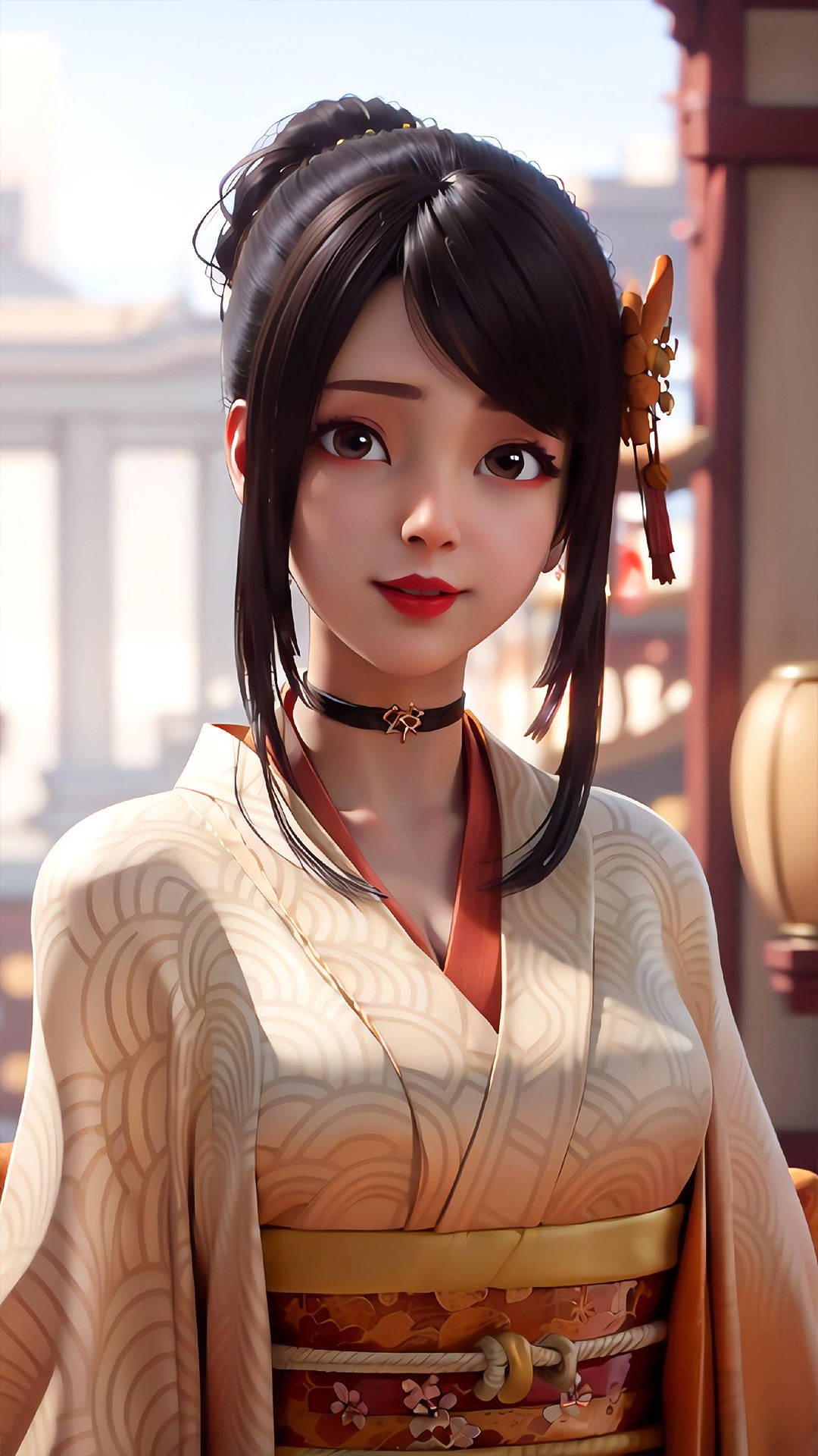 《王者荣耀》阿通AI手机壁纸:宫本武藏的心爱之人_女神_高清