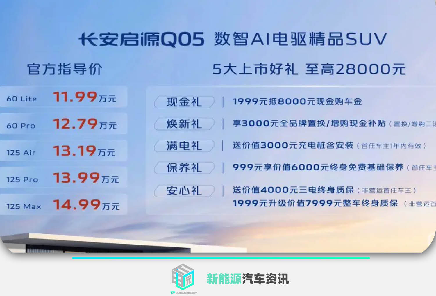 指导价11.99/16.79万元起 长安启源Q05及A07新车型正式上市