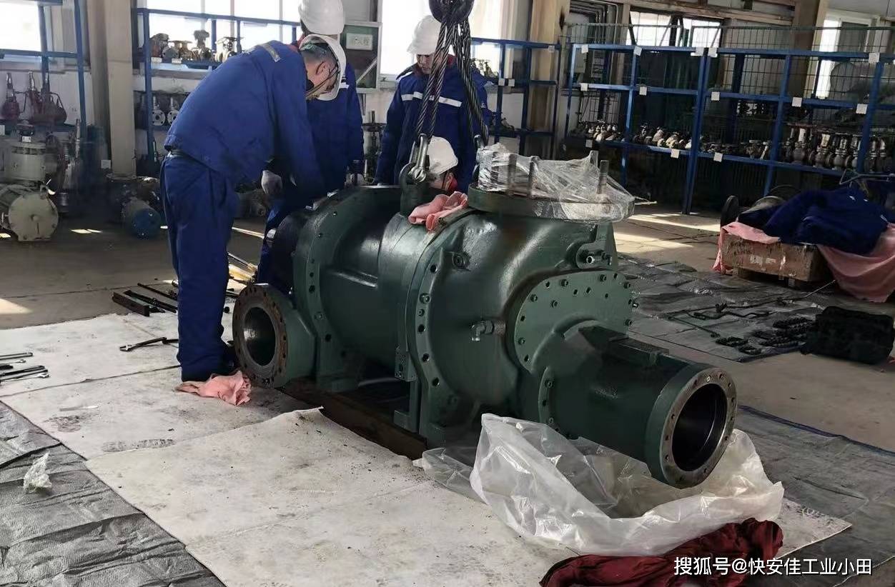 约克tdsh163螺杆压缩机电机烧坏维修 全新913a0047h04油加热器_运行