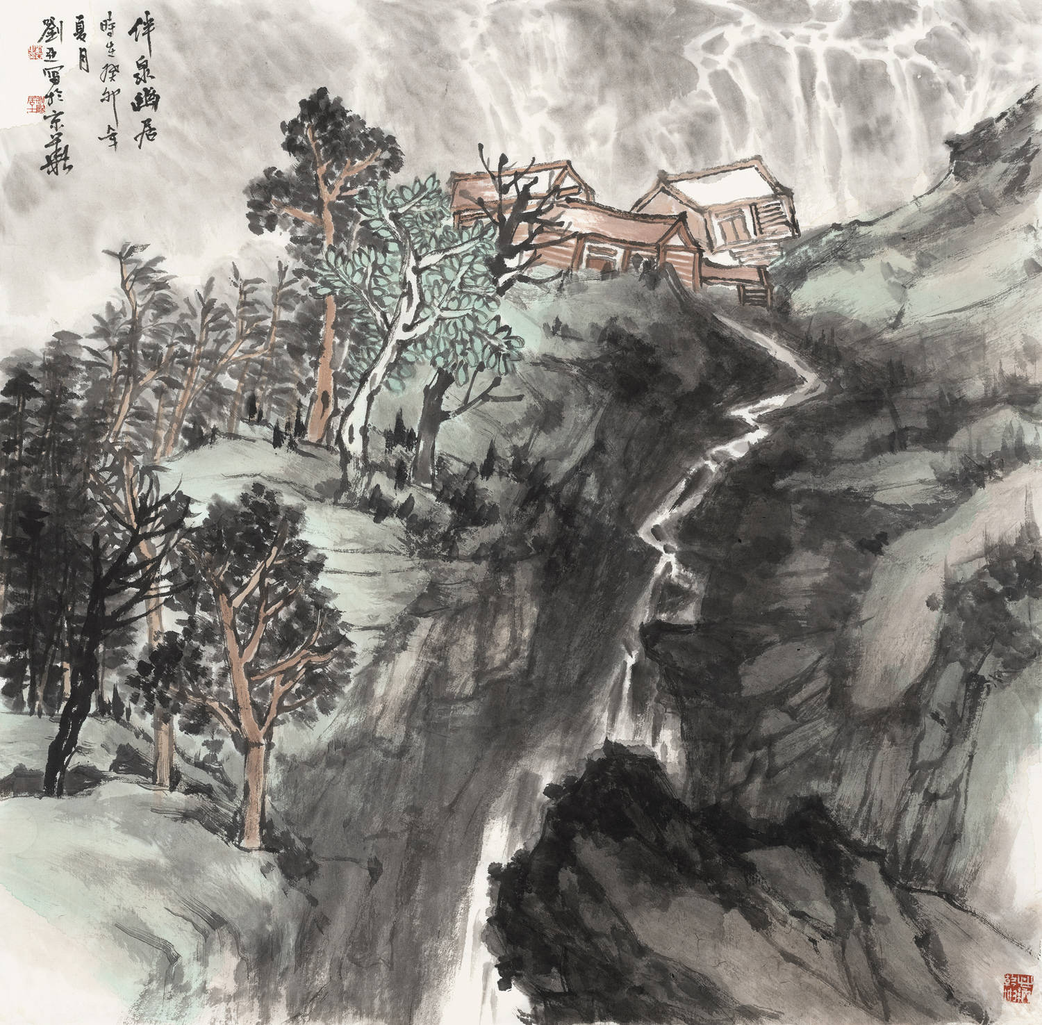 刘亚山水画:笔墨自然,尽显大自然的壮美与灵动_净化_敬仰_笔触