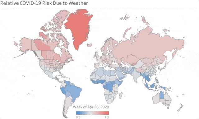 地区可能受益,而加拿大,欧洲和澳大利亚则因天气原因显示出较高的风险