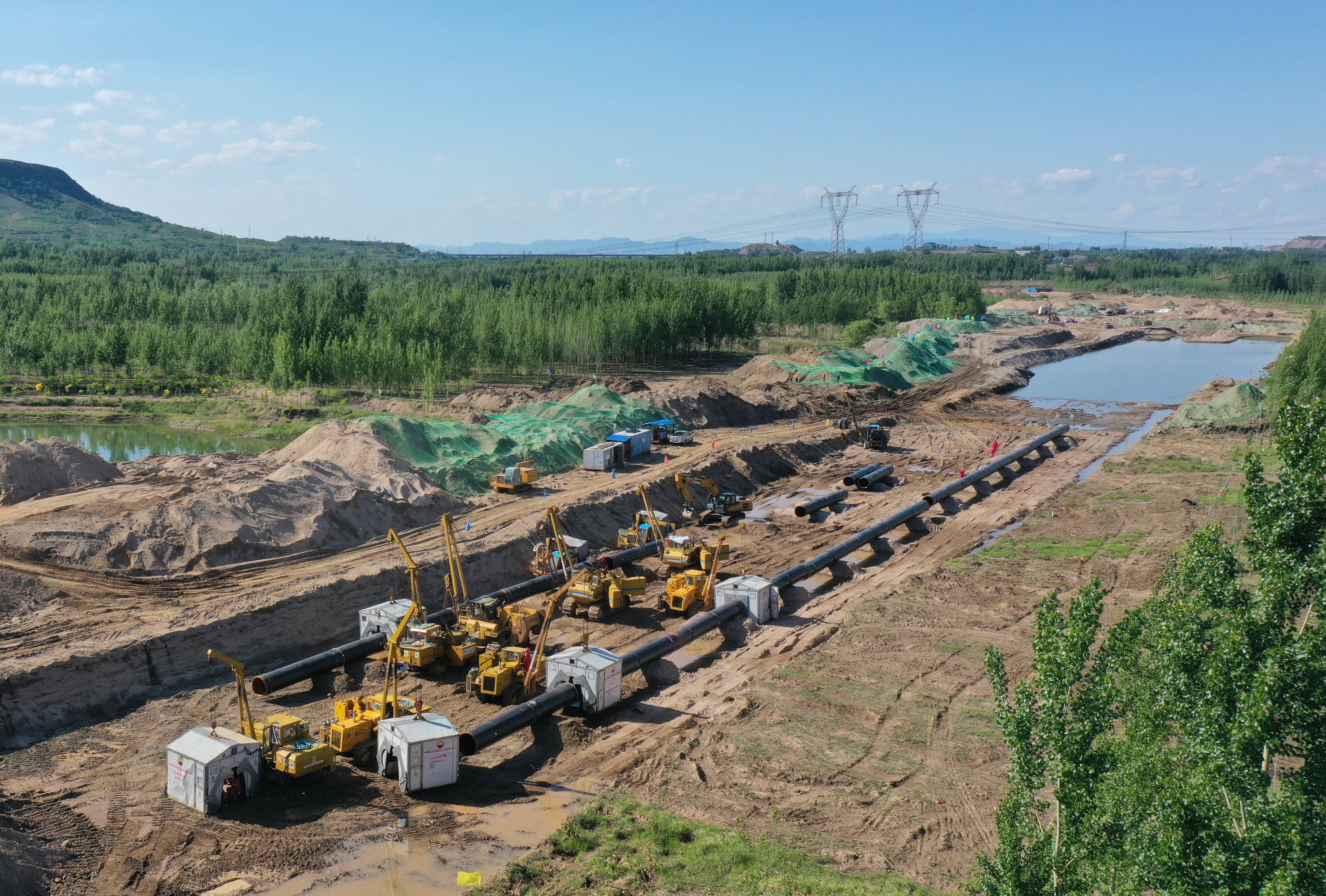 中俄东线天然气管道工程跨河北滦河段加紧建设