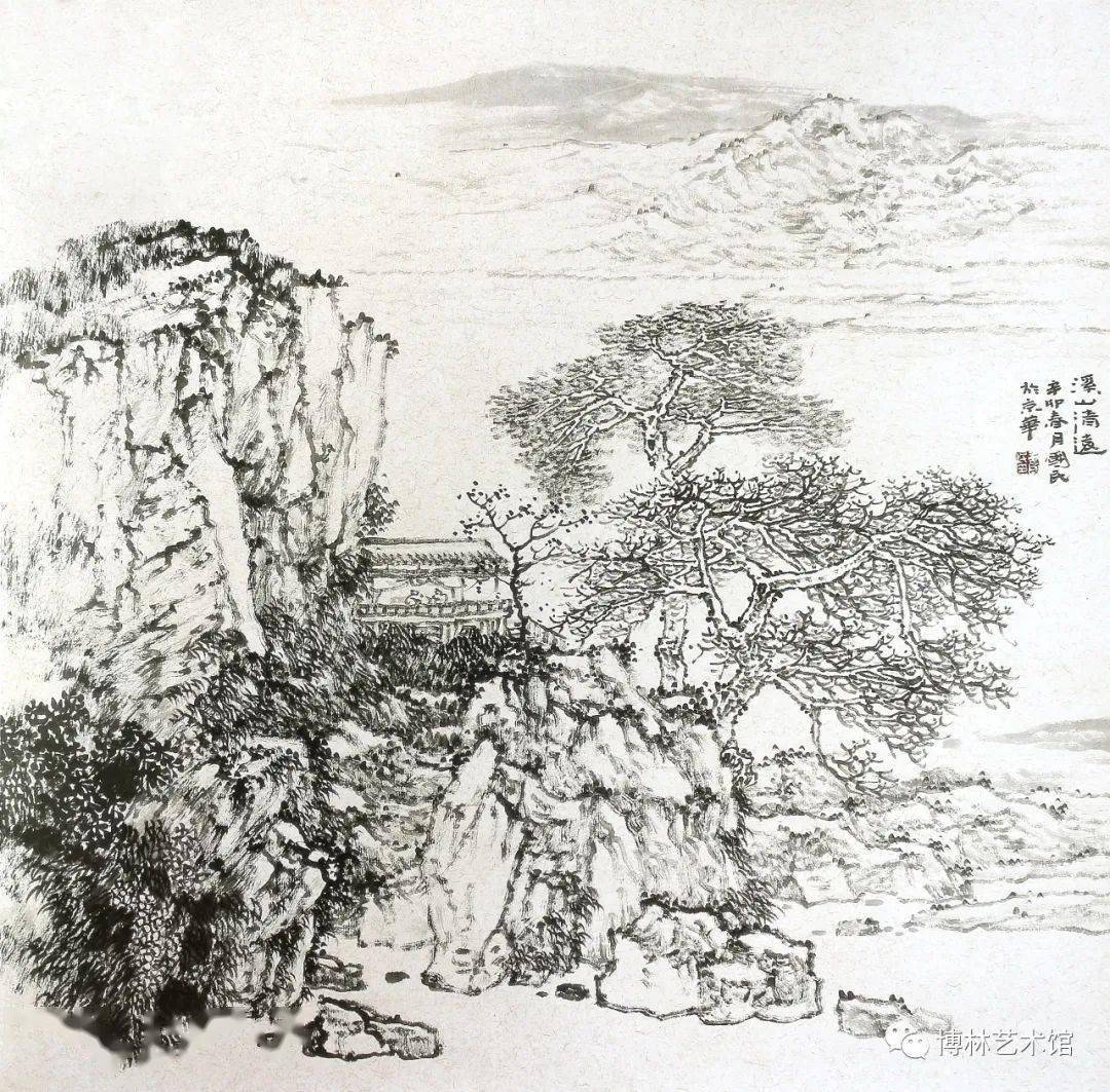 博林典藏系列四十一格高体正气清黄国民山水画评述