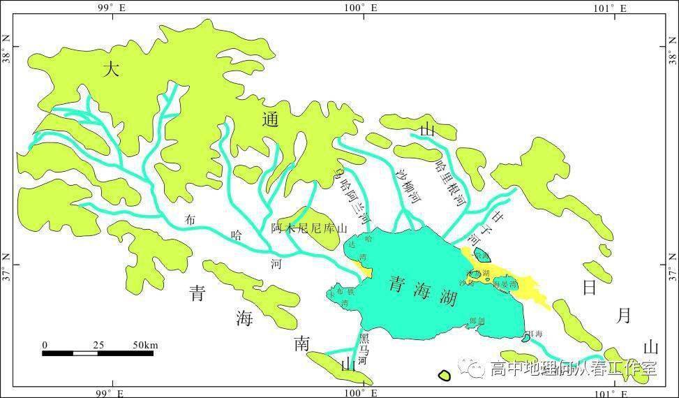 青海湖周边地形图图片