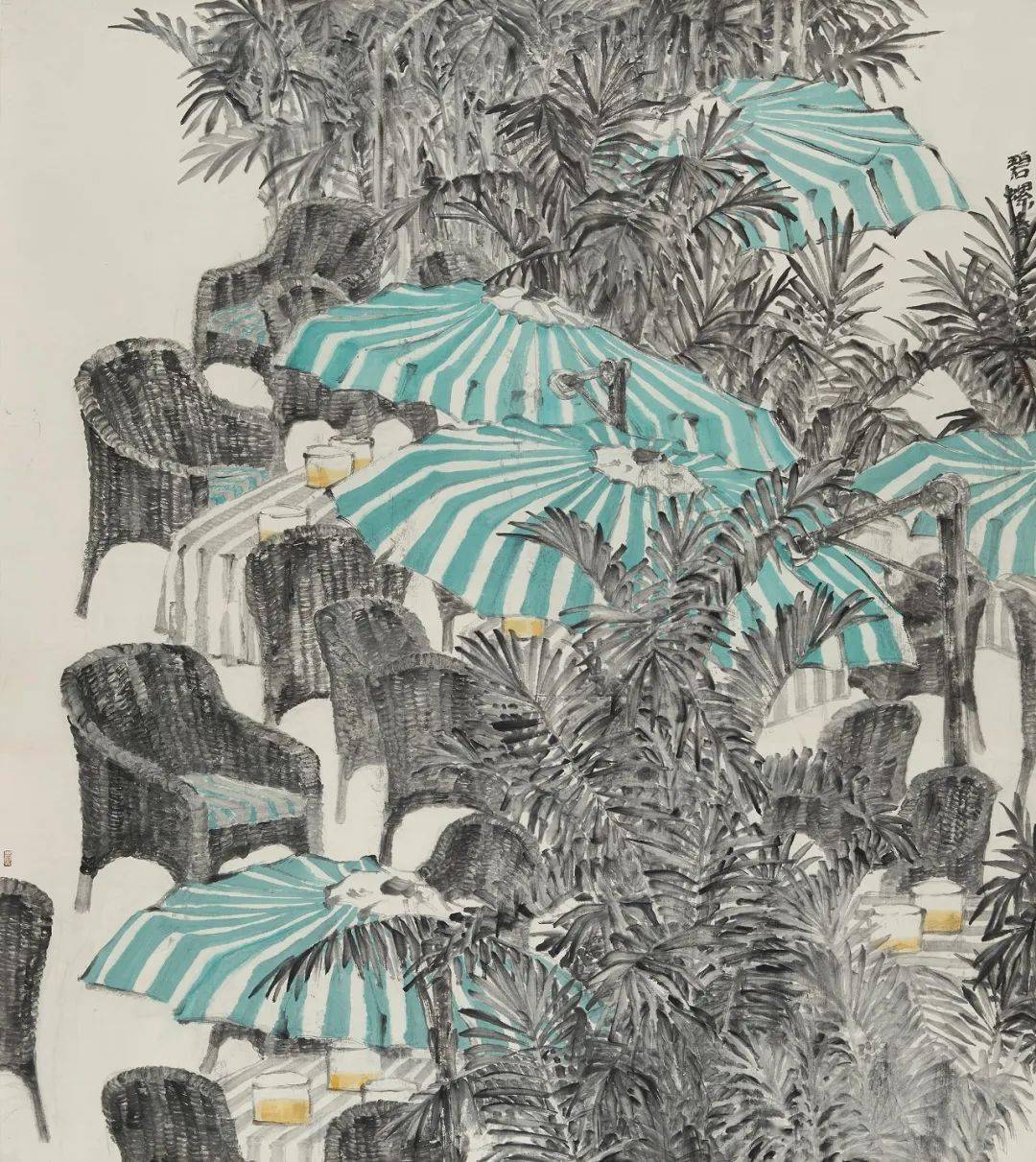 苗壮《碧螺春》 纸本设色194cmx180cm 2014年苗壮