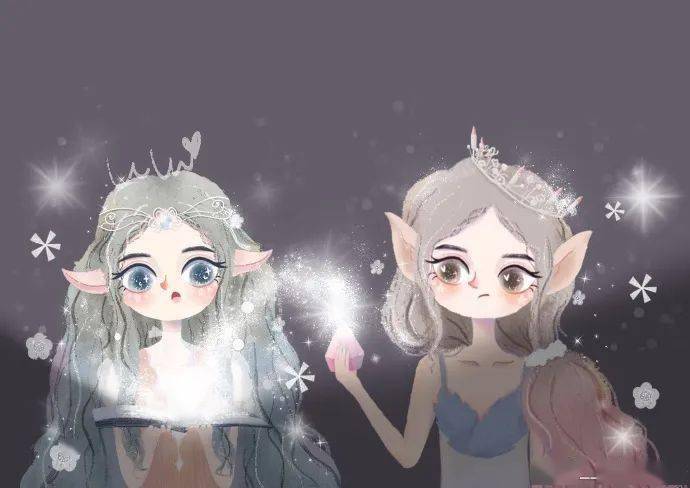 美萌插画闺蜜头像之精灵少女