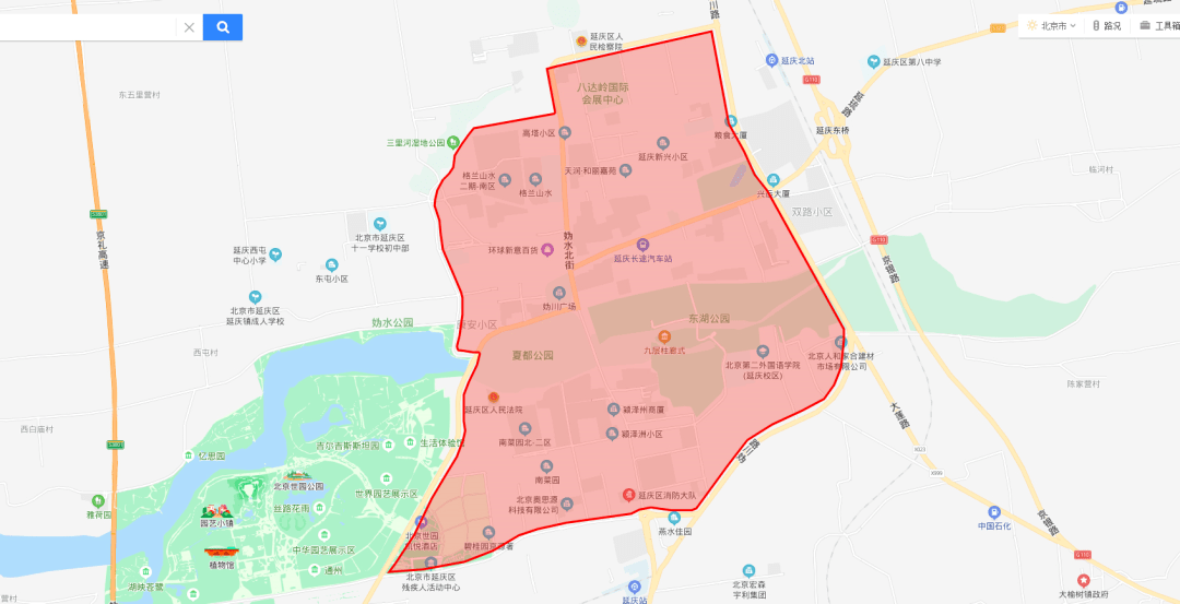 延庆区高清限行地图图片