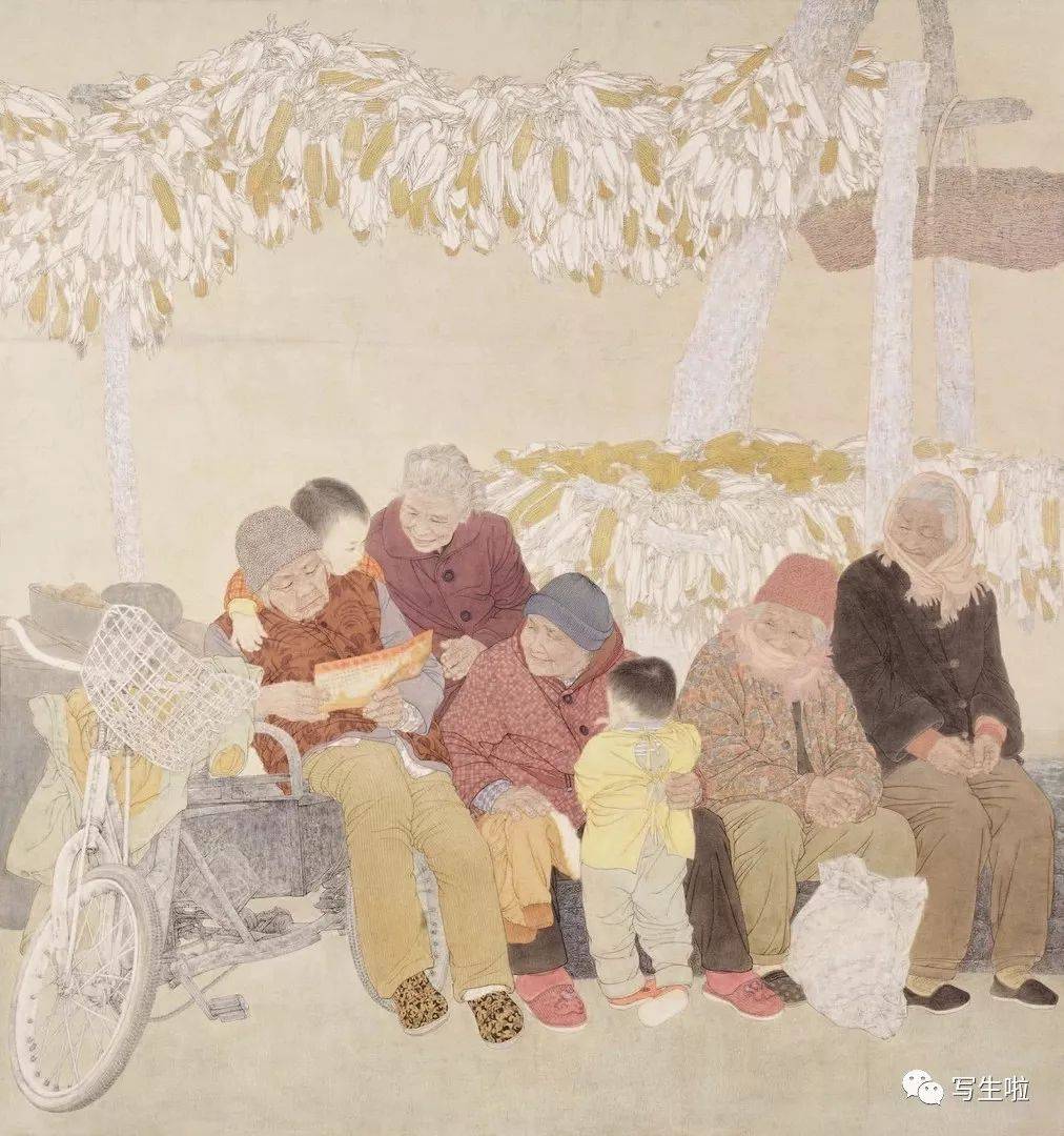 中国画山丹丹开花红艳艳 何水法 240cm×193cm 中国画祈愿Ⅱ 何梦琼