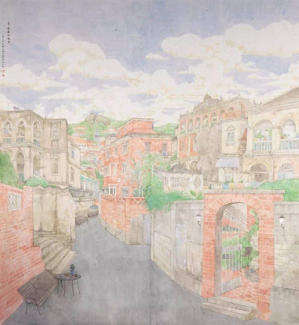 230cm×188cm 中国画游山不知年 陈博贤 162cm×200cm 中国画江山·阅