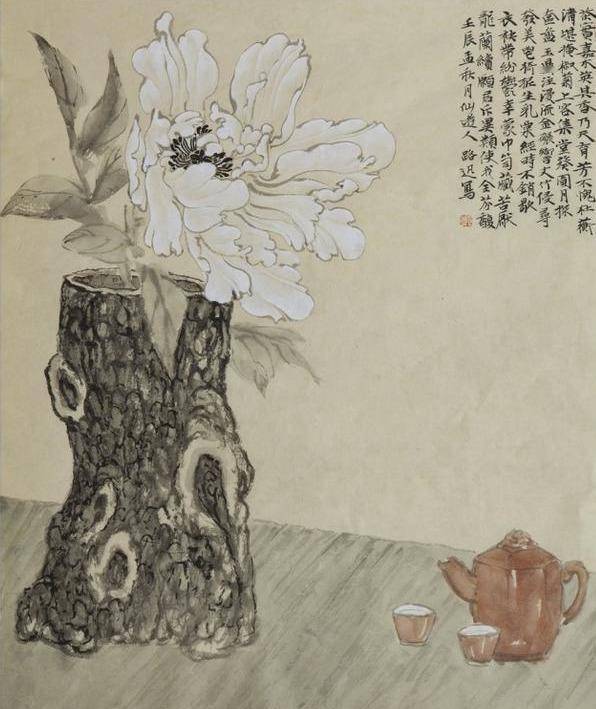 中国画帅气的青年画家郑路迅作品之熟宣小写意