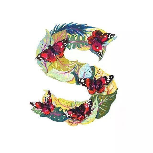 手绘英文字母插画