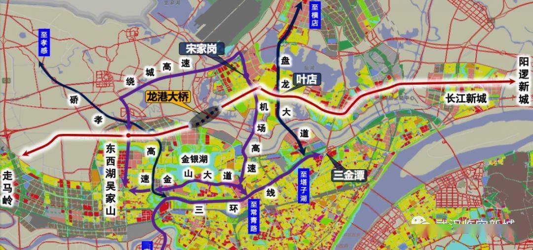 起於規劃環湖八路,跨府河,機場二通道,麥家湖,東接臨空新城在建的航城