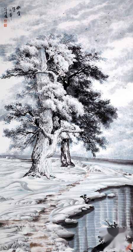 高俊峰山水画里的冰雪世界