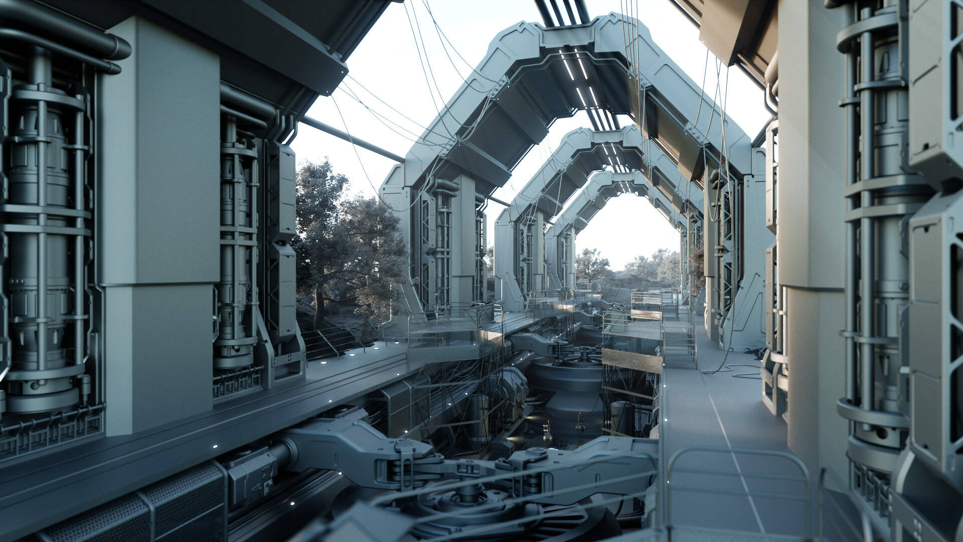 很棒的一组科幻题材场景插画欣赏!画面宏伟想象力丰富的大作