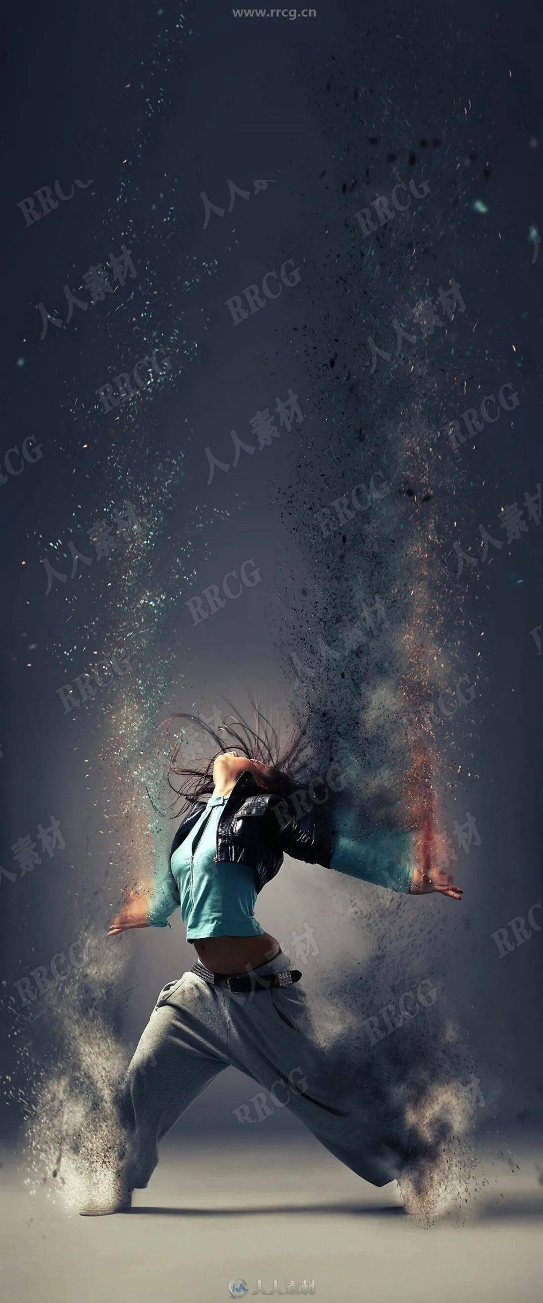 平面素材半实半虚渐渐消散艺术图像处理特效ps动作