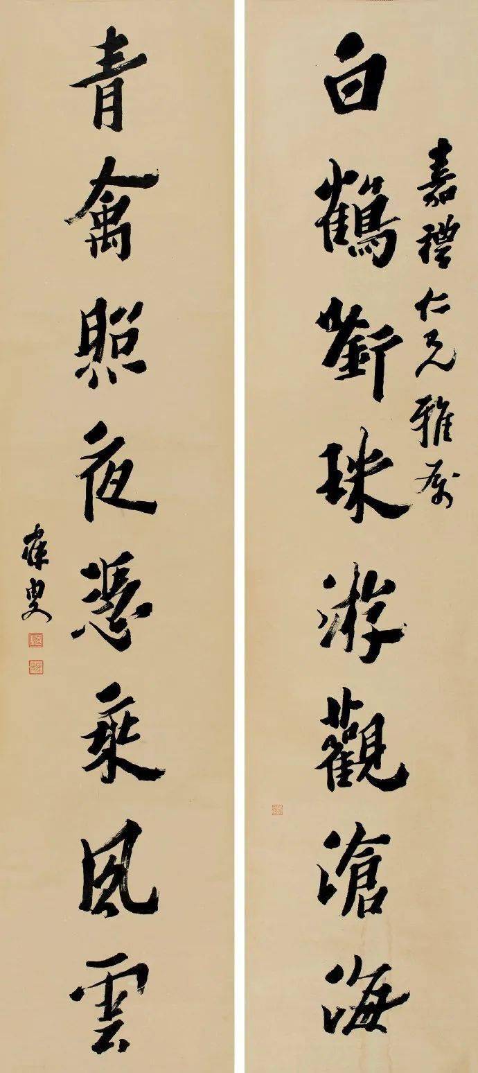 楹帖撷珍沈曾植楷书白鹤八言联