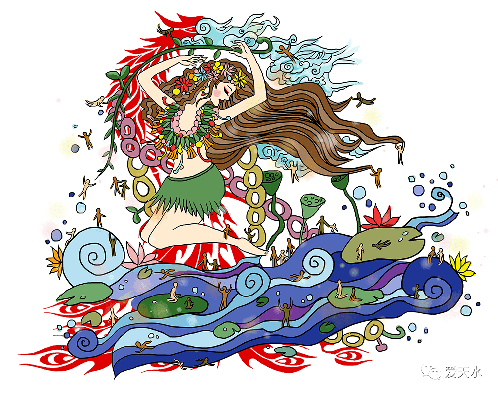 【手绘】我降生的这片大地 是创世的第一滴圣水 它的名字叫天水_伏羲