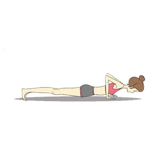 动作要领:用双手支撑我们的身体,头部,臀部和脚尖位于一条直线上.