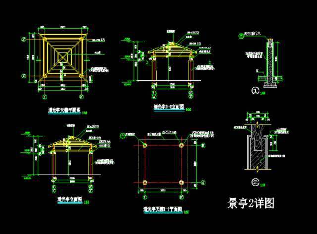 cad圖紙公園景觀施工圖設計種植總平面圖種植大樣圖道路大樣圖坐凳