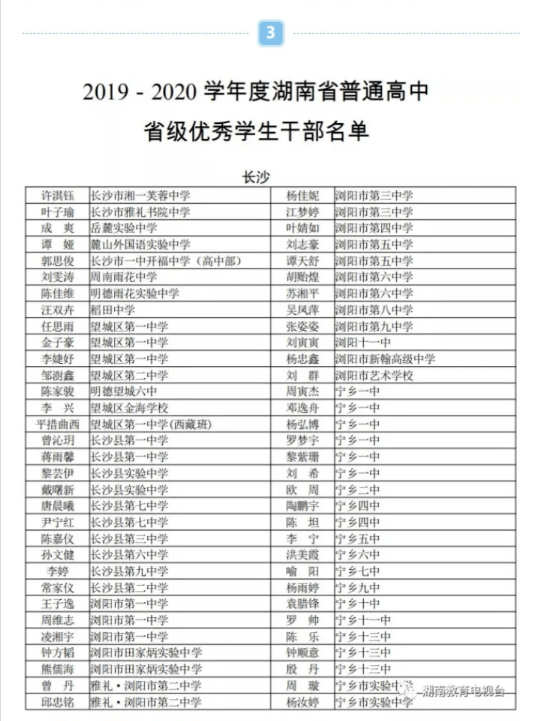 公示宁乡这些学生获得省级三好学生等荣誉肯定有你认识的