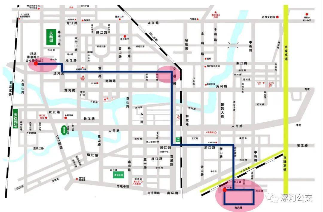 漯河100路公交车线路图图片