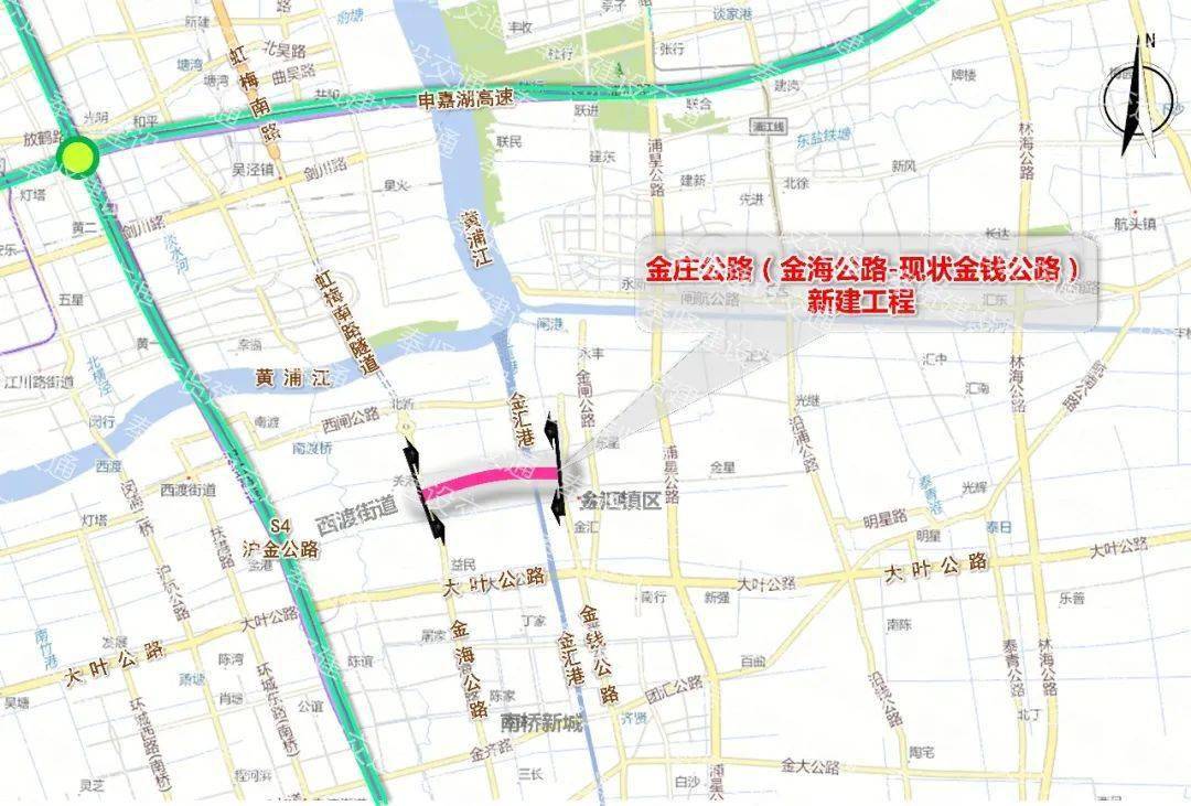 今晚7点金庄公路金汇港大桥临时保通试运行