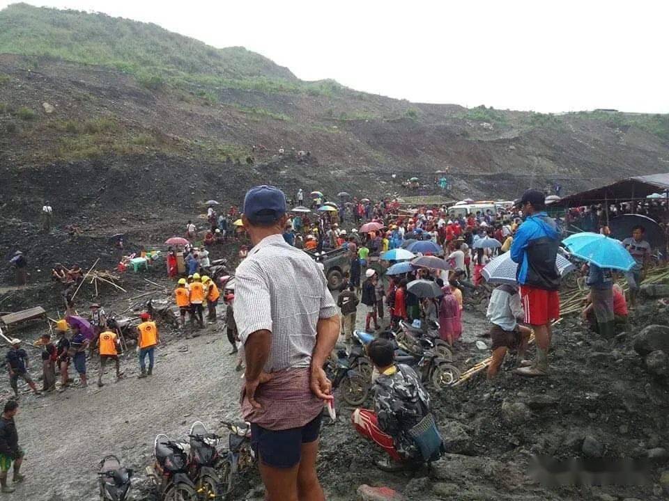 緬甸塌方如洪水一般,數百人被埋,已找到125具遺體!救援已暫停