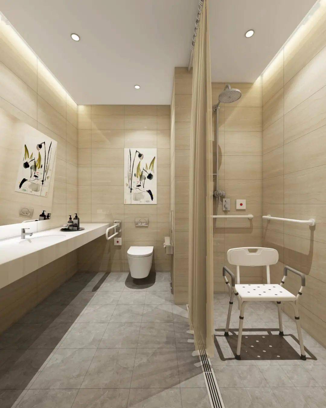 病房卫生间吴园康复医院建筑整体采用"中而苏,苏而新"的设计理念