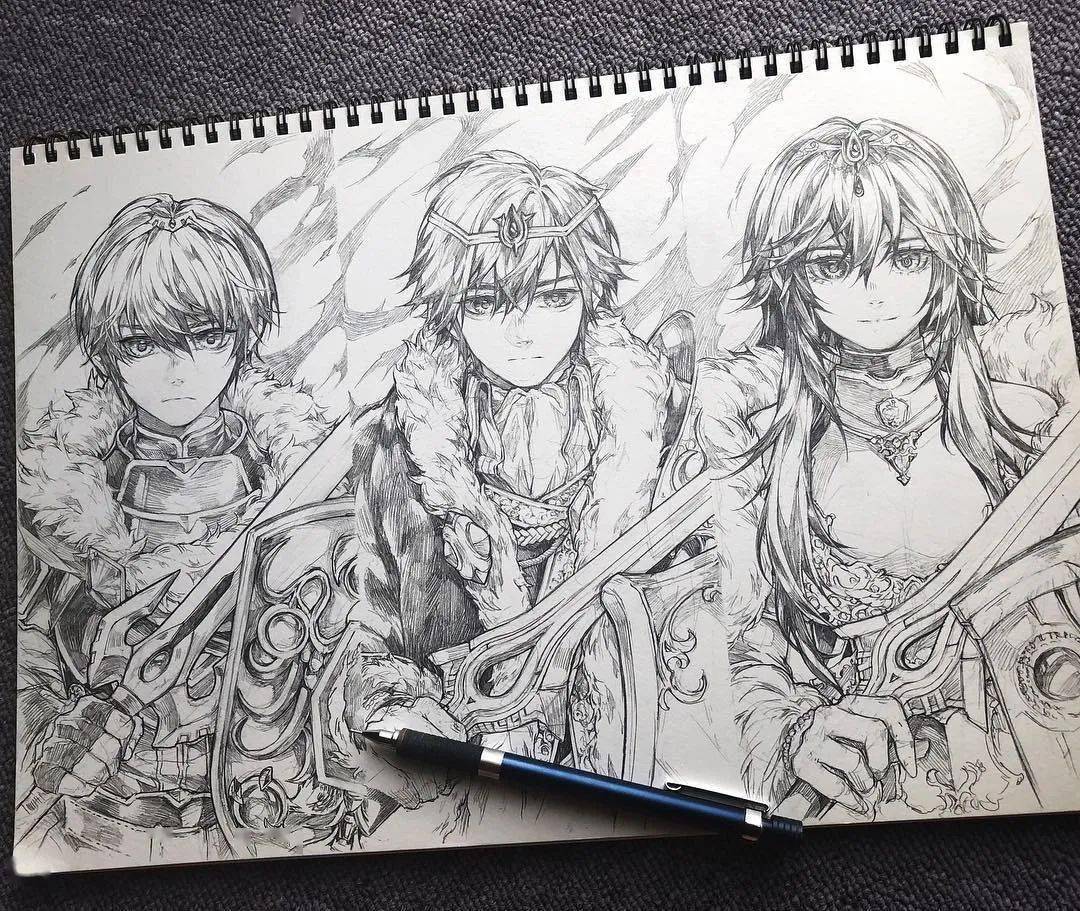 看点线稿图吧经典的动画作品 犬夜叉满屏的二次元啊看起来都是些耽美