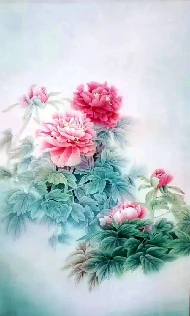 宁珍蕾工笔重彩牡丹欣赏