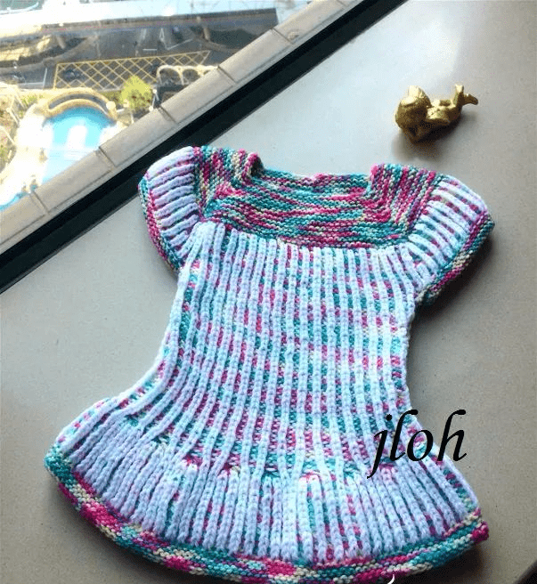 从上往下织背心裙双色双面儿童棒针教程