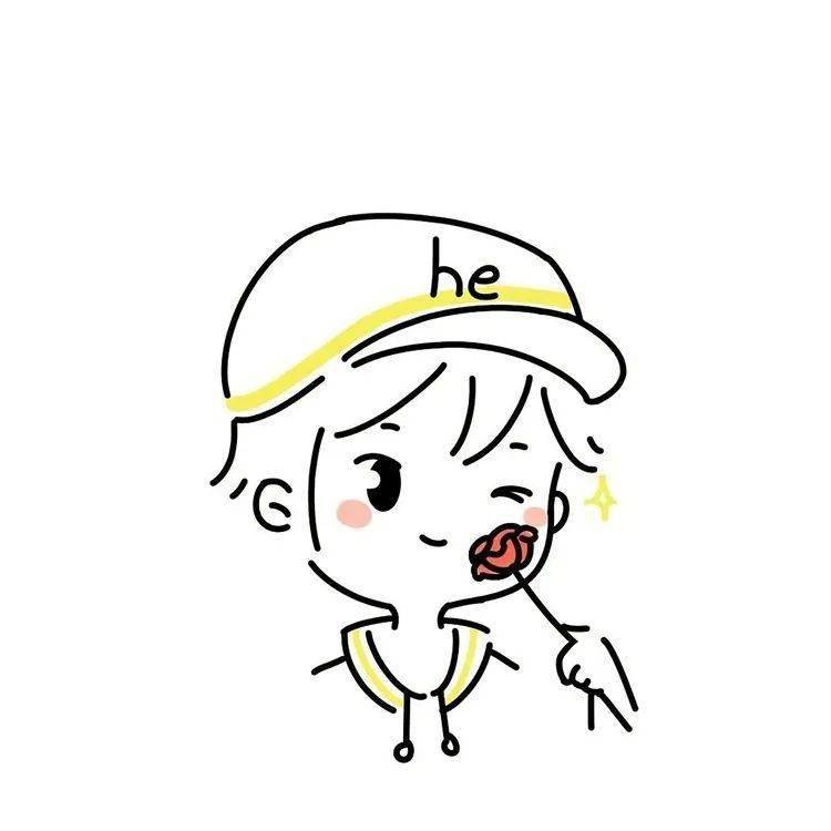 一组卡通简约情侣头像