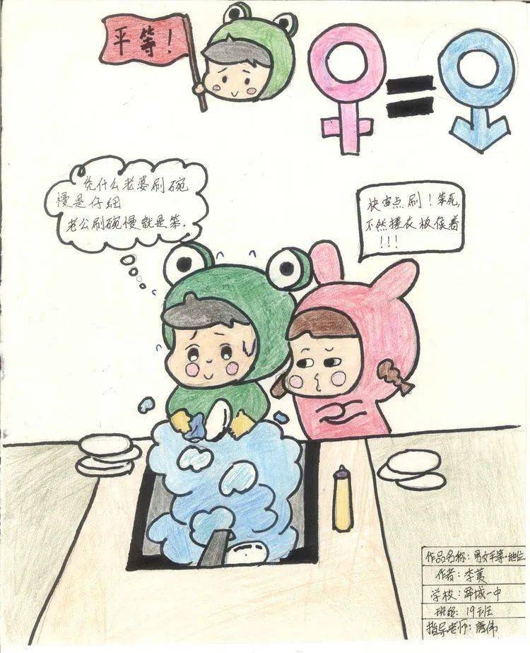 性别平等儿童主题漫画图片